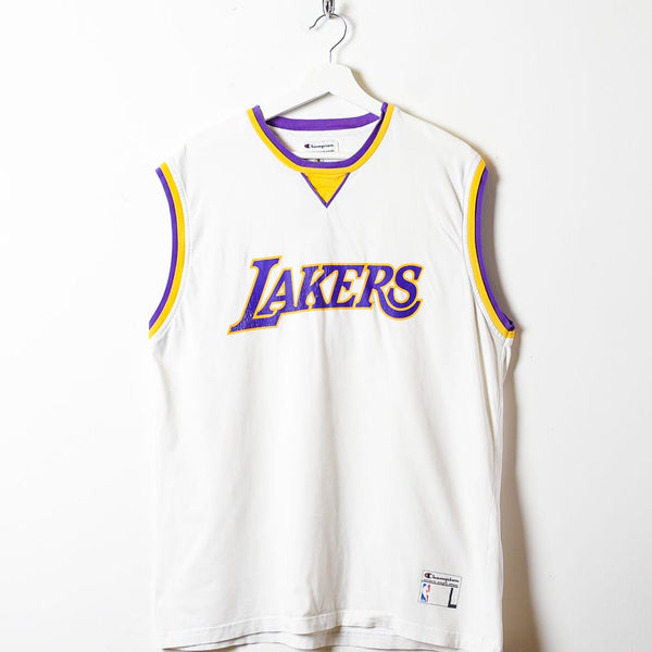 Vintage 00s White Champion Los Angeles Lakers Kobe Bryant Vest