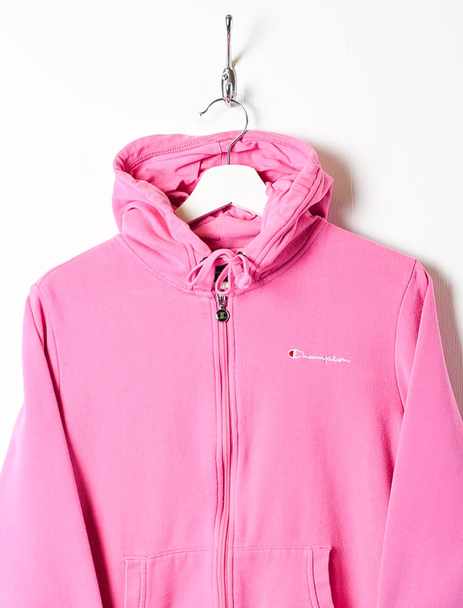 Pink Champion Zip-Through Hoodie - Large Women's