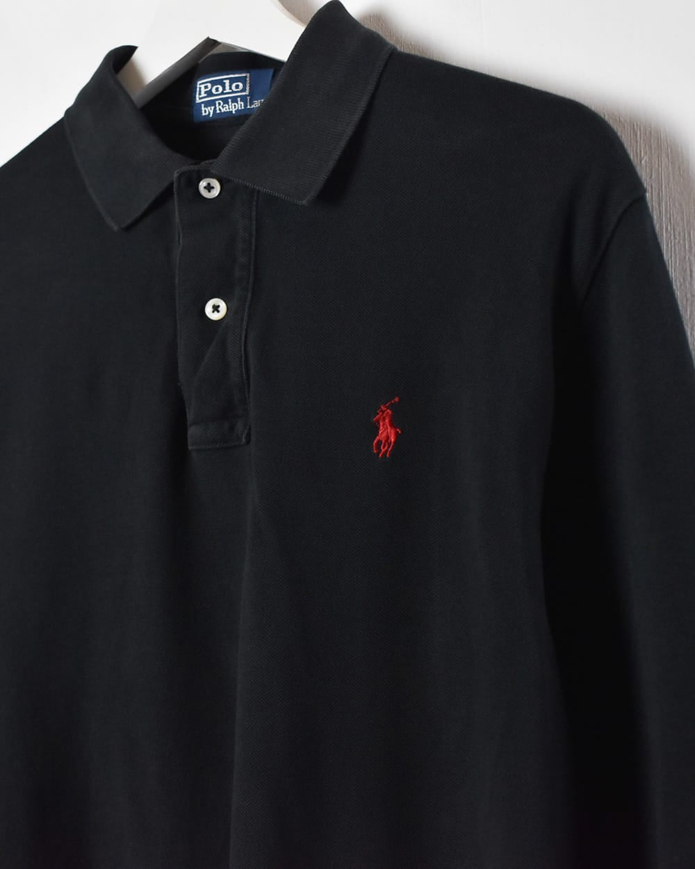 Black Polo Ralph Lauren Long Sleeved Polo Shirt - Small