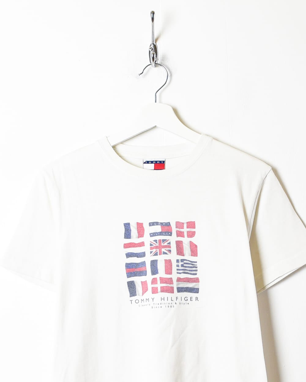 White Tommy Hilfiger Flags T-Shirt - Large Women's