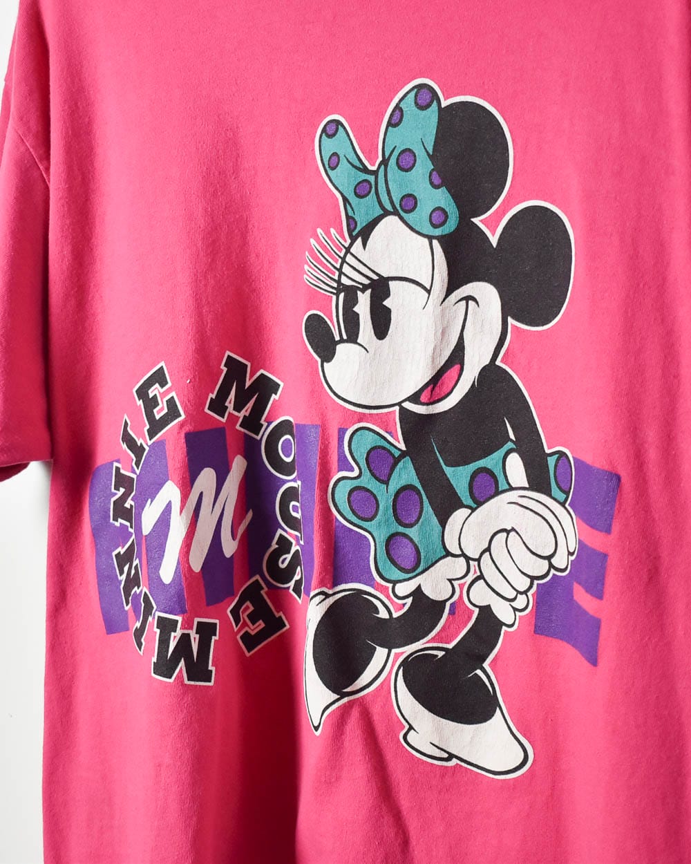 Vintage Disney Designs Big Minnie shops Mouse Pink Tee