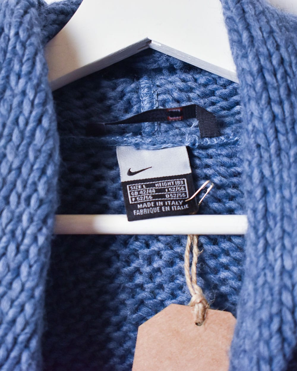 Blue Nike Heavy Knit Hoodie - Large