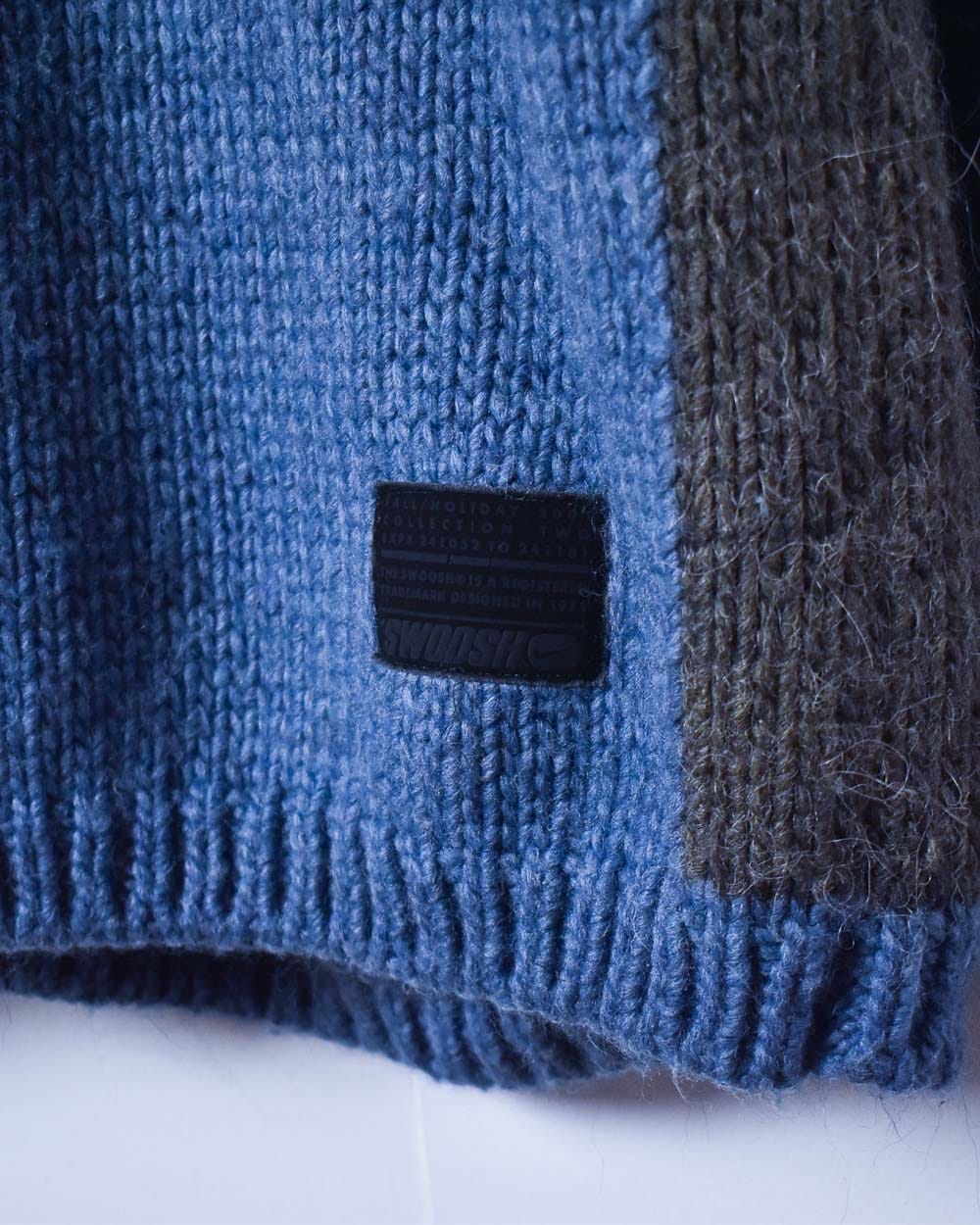 Blue Nike Heavy Knit Hoodie - Large