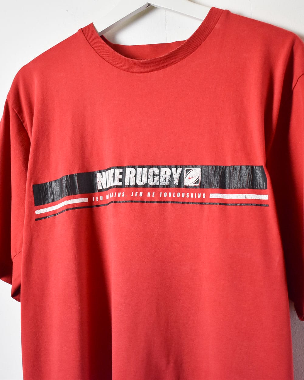 Red Nike Rugby T-Shirt - Large