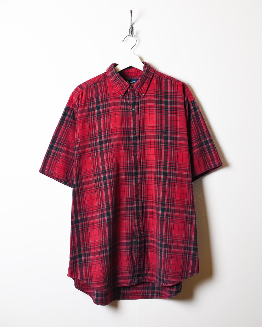 Vintage 90s Red Polo Ralph Lauren Blake Checked Short Sleeved