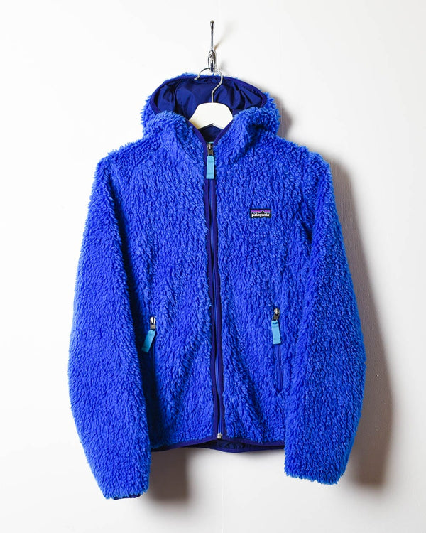 Blue Patagonia Zip-Through Sherpa Fleece Hoodie - Medium Women's