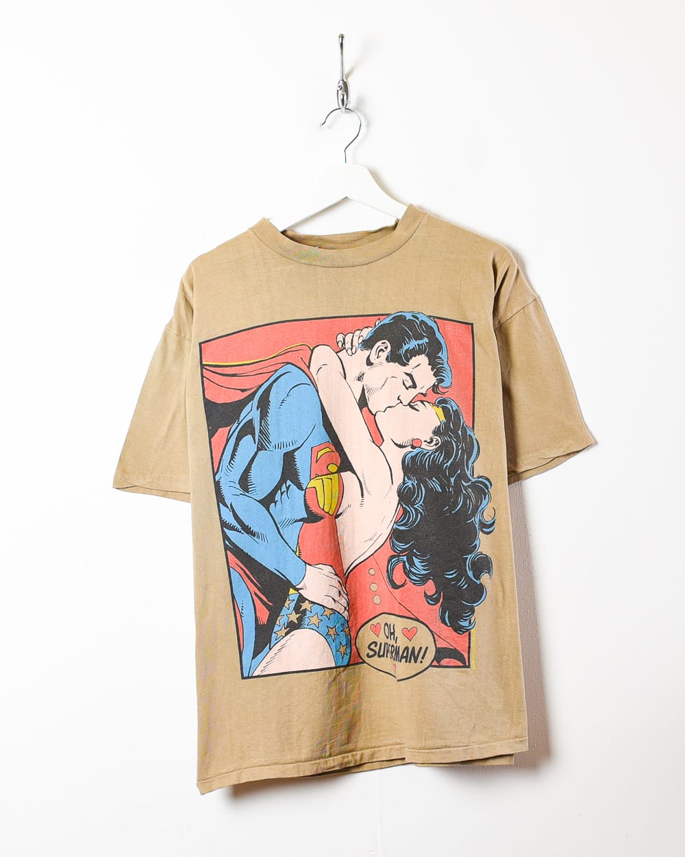 Brown Krypton 80s Superman Single Stitch T-Shirt - X-Large