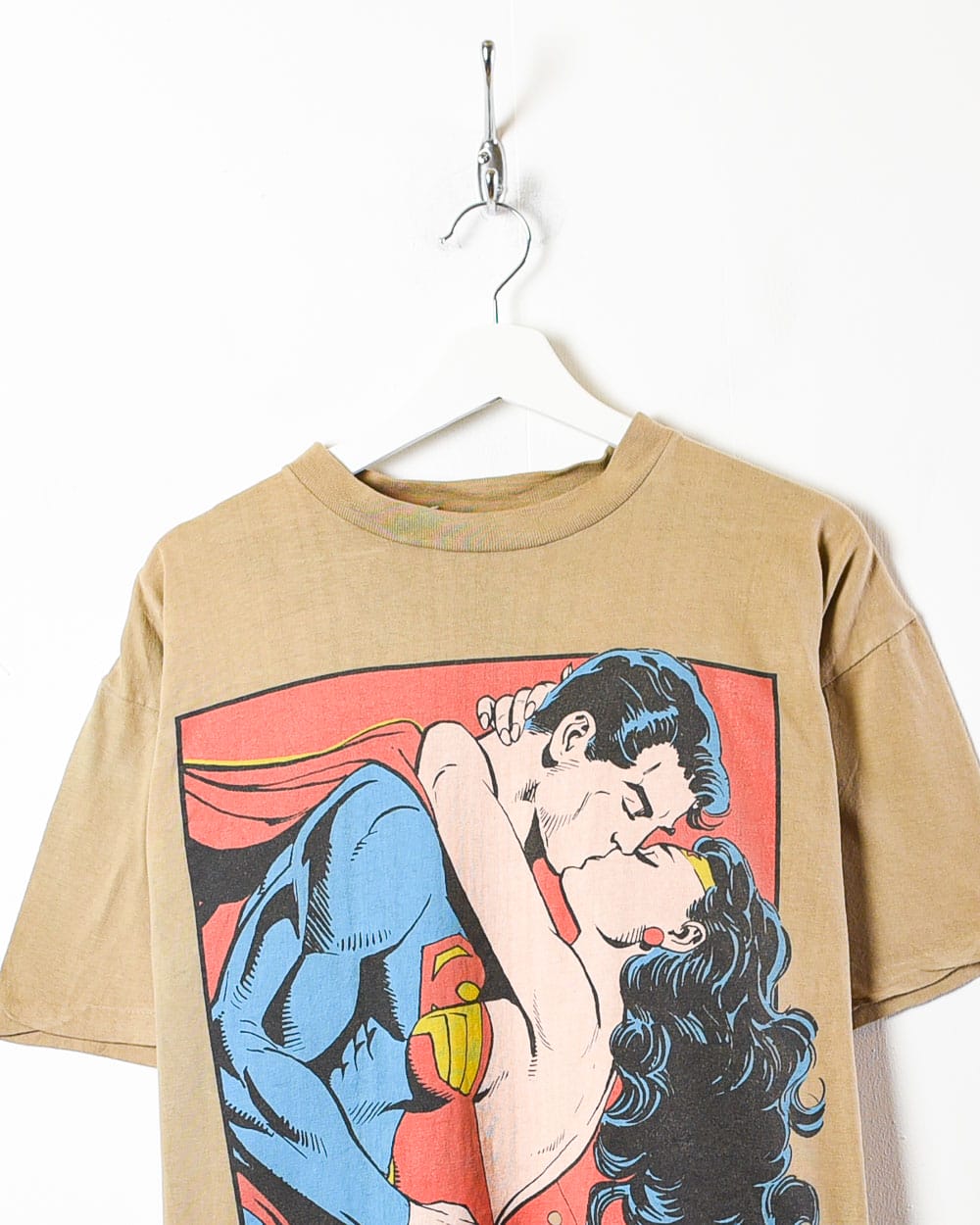 Brown Krypton 80s Superman Single Stitch T-Shirt - X-Large