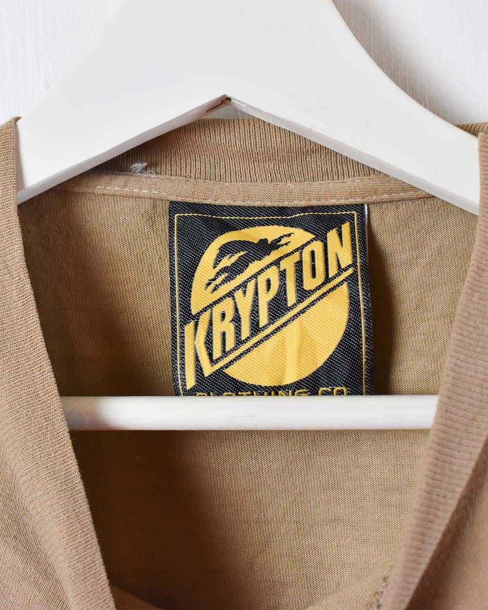 Brown Krypton 80s Superman Single Stitch T-Shirt - X-Large