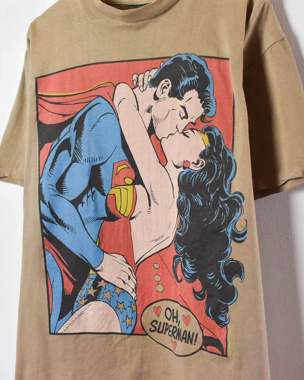 Brown Krypton 80s Superman Single Stitch T-Shirt - X-Large