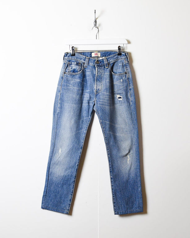 Blue Levi's Lightly Distressed 501 Jeans - W30 L27