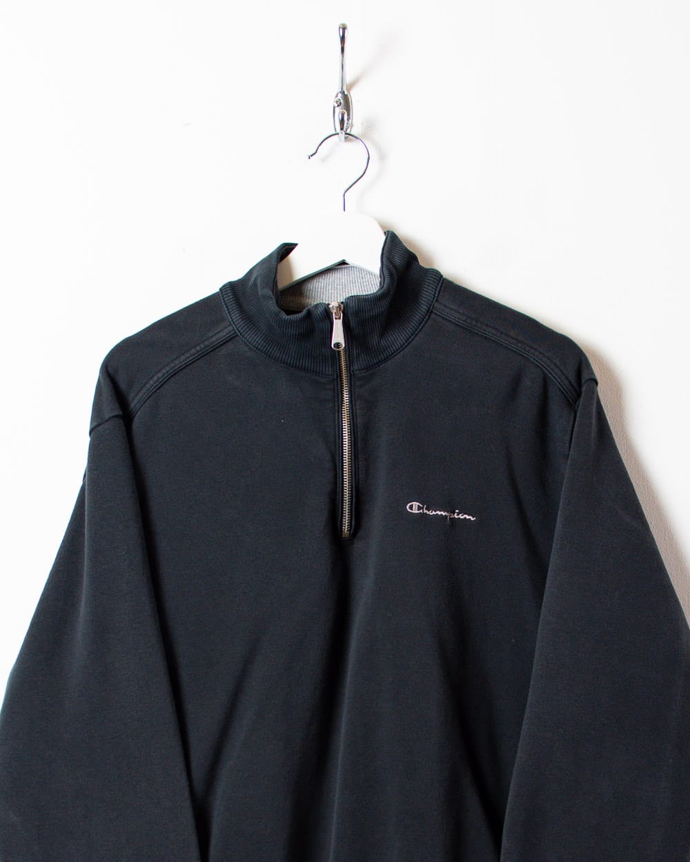 Black Champion 1/4 Zip Sweatshirt - Large