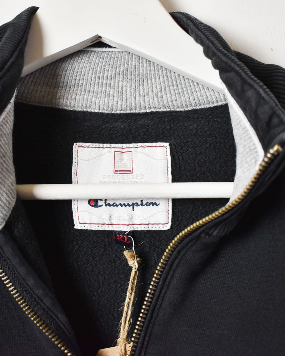 Black Champion 1/4 Zip Sweatshirt - Large