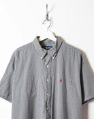Black Polo Ralph Lauren Checked Short Sleeved Shirt - X-Large