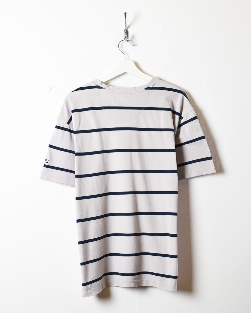 Stone Reebok Striped T-Shirt - X-Large