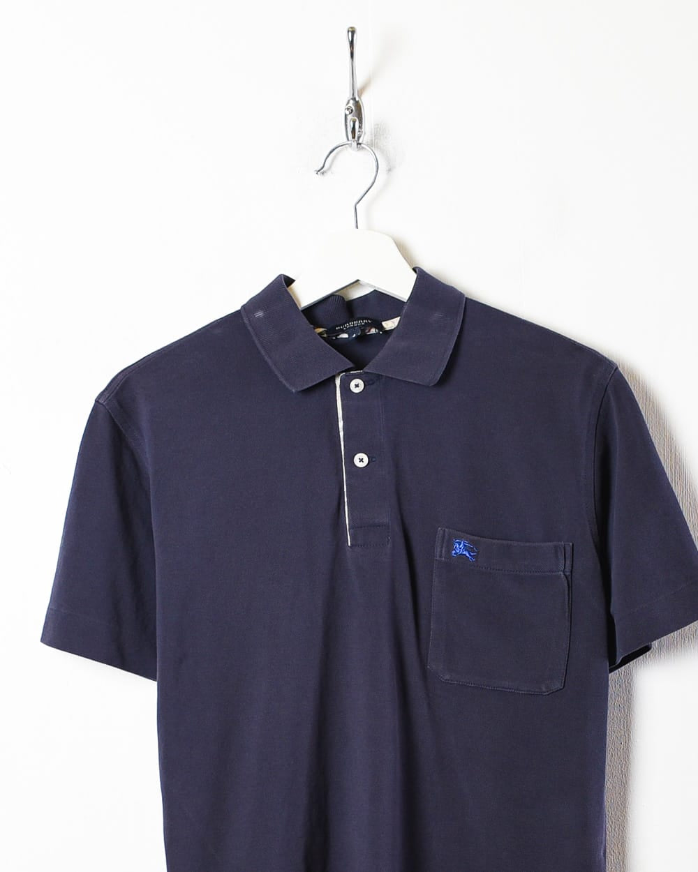Navy Burberry Pocket Polo Shirt - Small