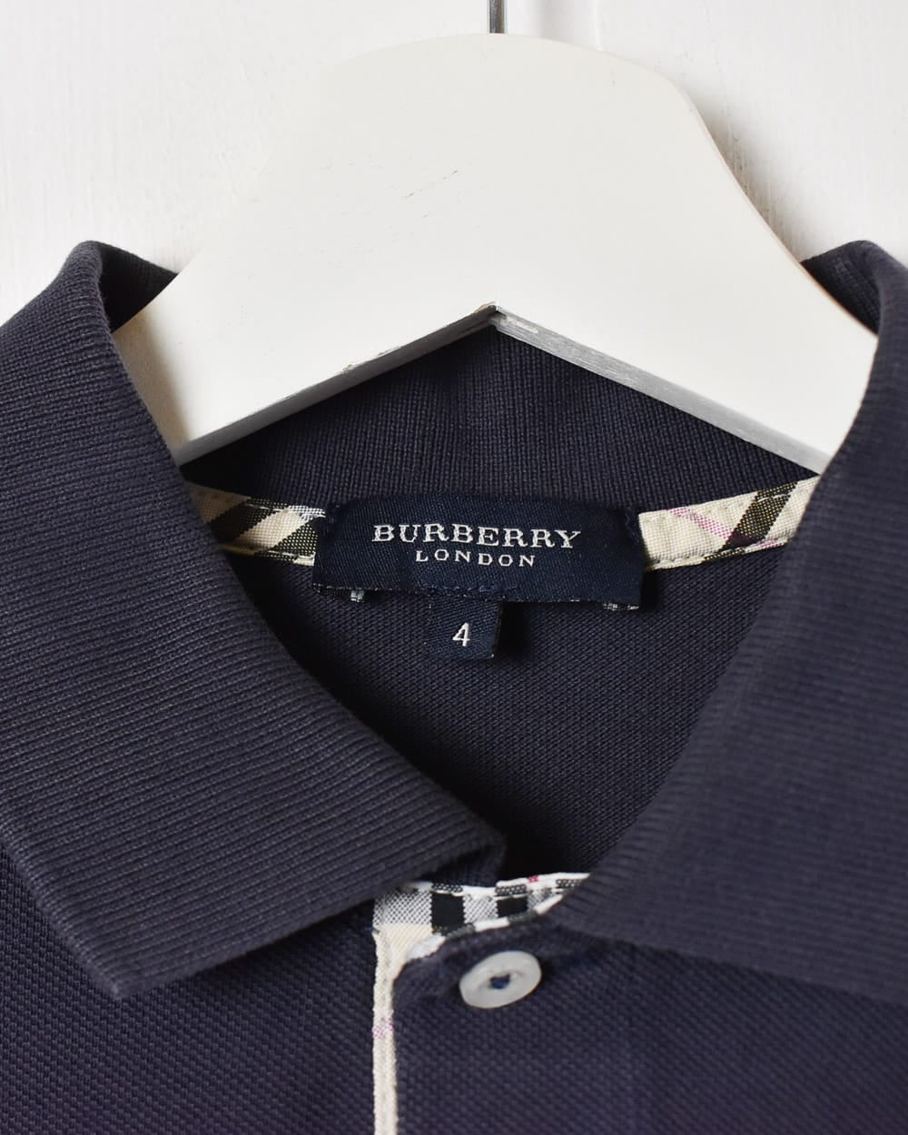 Navy Burberry Pocket Polo Shirt - Small