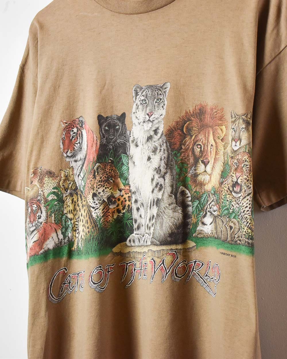 Brown Cats Of The World Single Stitch T-Shirt - Large