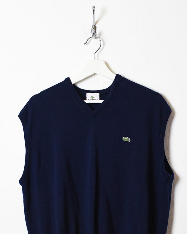 Navy Lacoste Knitted Sweater Vest - Medium