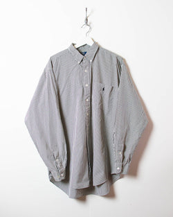 Vintage 90s White Polo Ralph Lauren Checked Shirt - X-Large Cotton