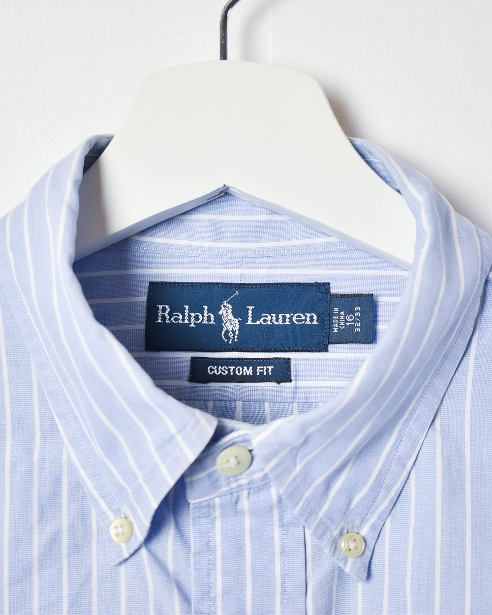 BabyBlue Polo Ralph Lauren Striped Shirt - Small