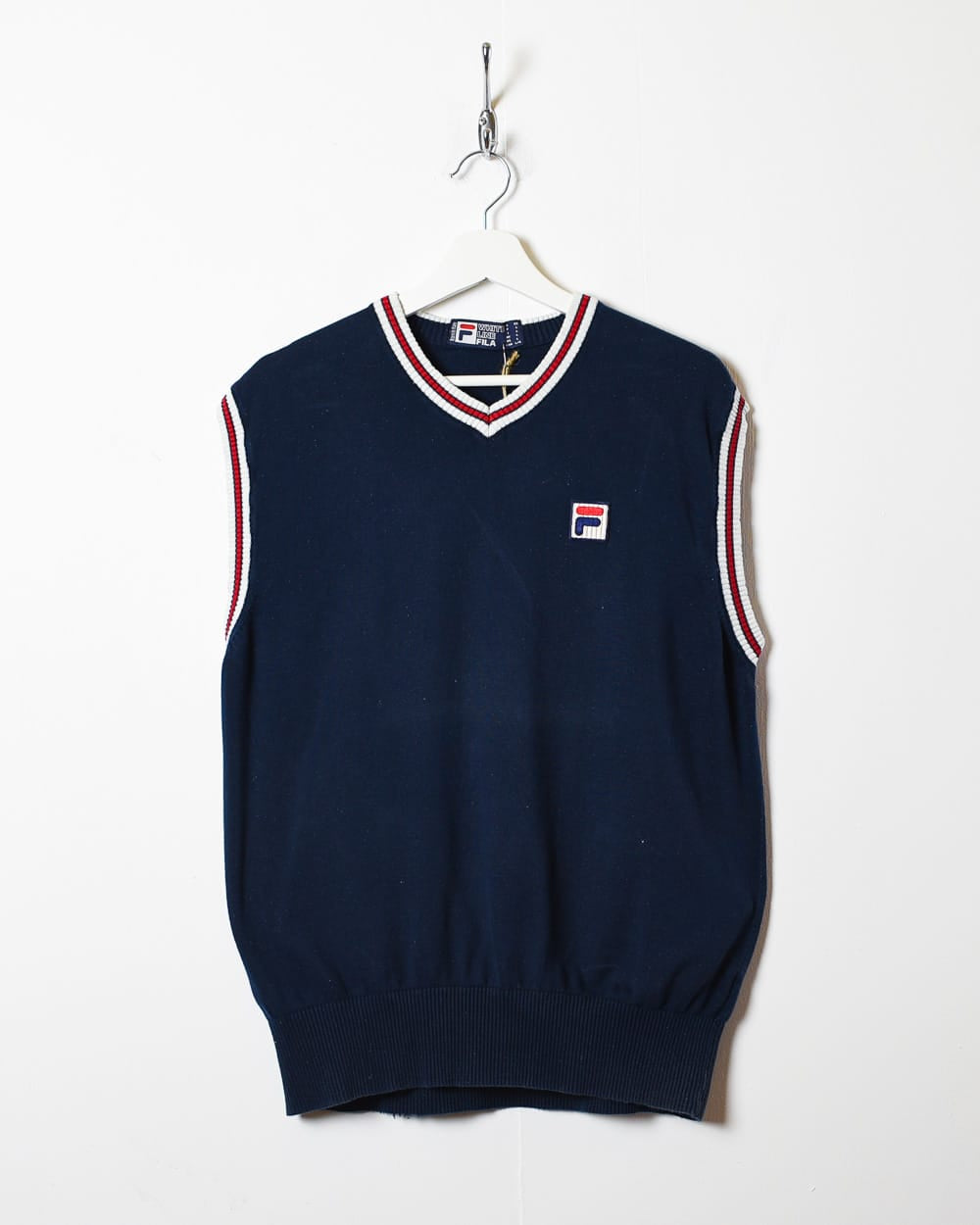 90s Navy Fila Sweater Vest - Large Domno Vintage
