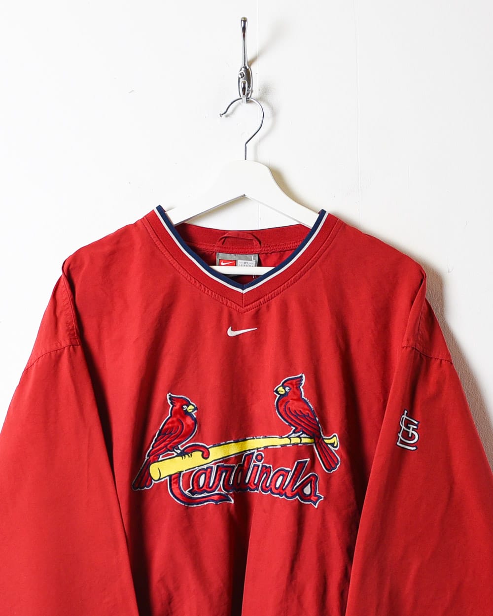 Vintage 90s Red Nike Team St. Louis Cardinals Pullover Windbreaker Jacket Large Polyester Domno Vintage