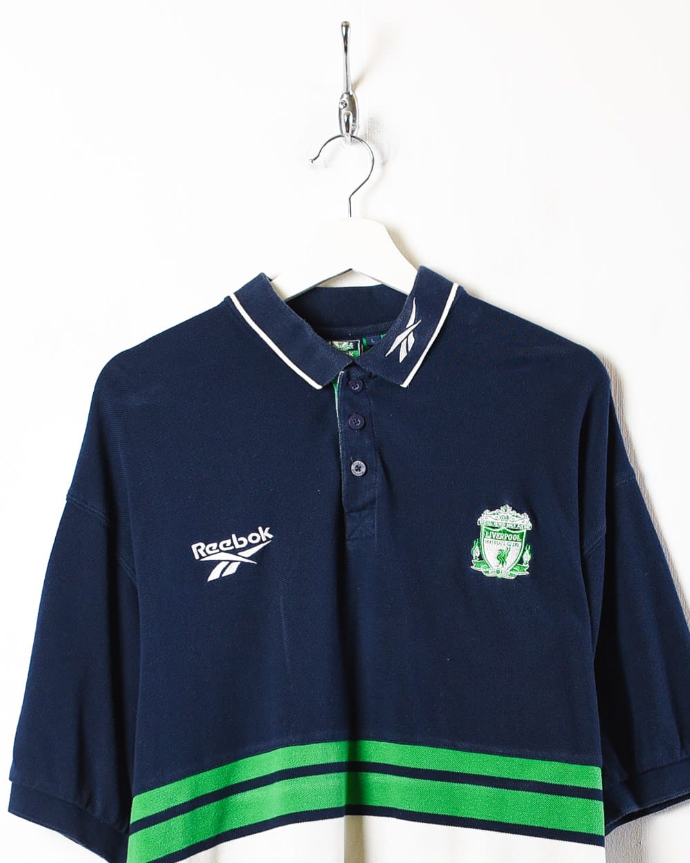 Navy Reebok Liverpool Fc 1999/00 Training Polo Shirt - Large