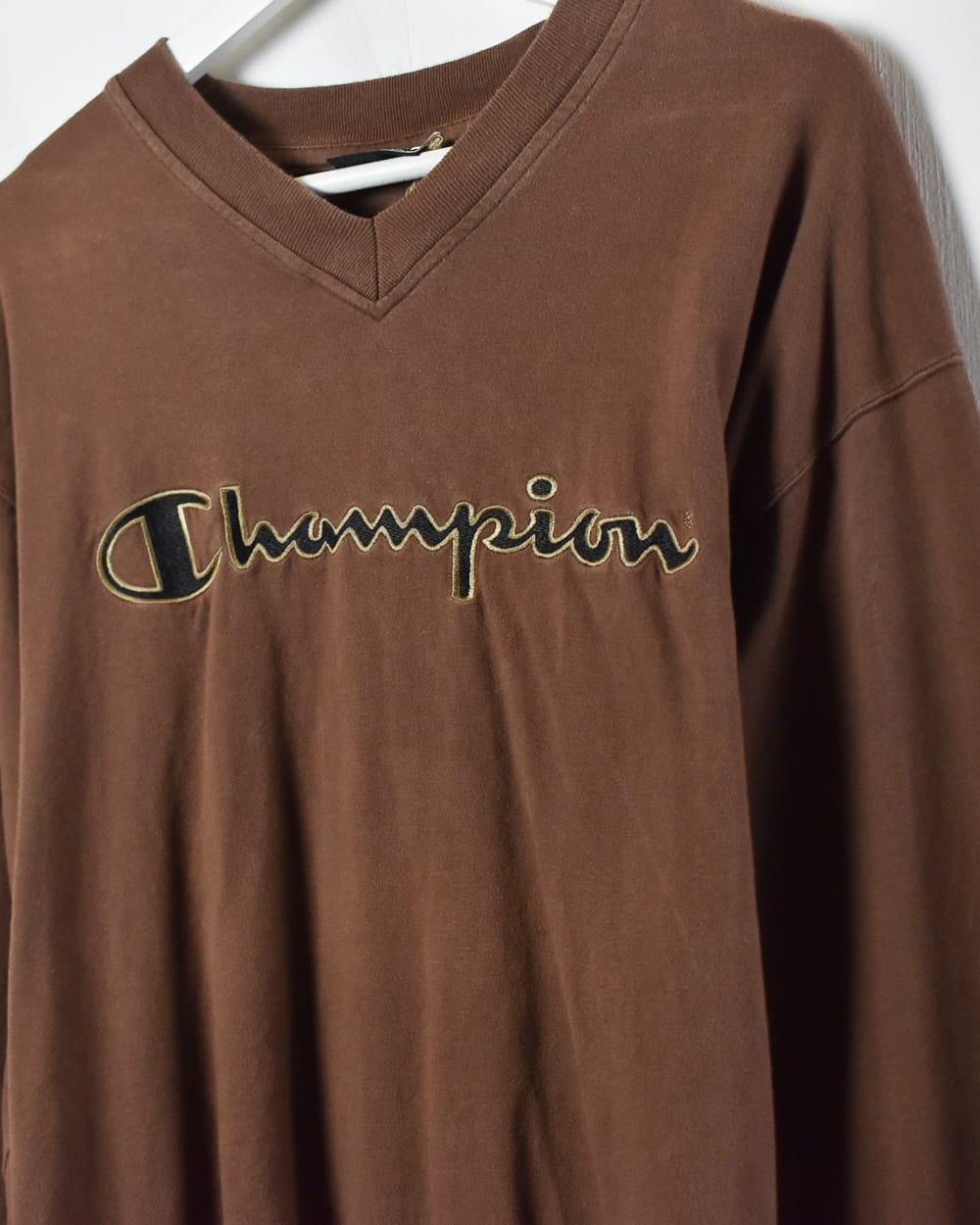 Brown Champion Long Sleeved T-Shirt - Large