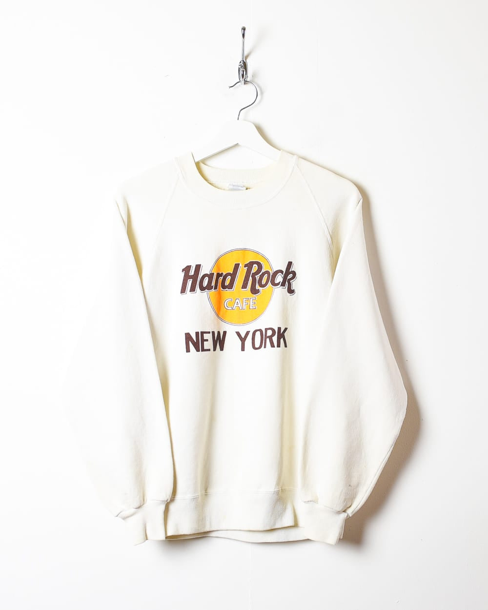 zonsondergang Belofte Schildknaap Vintage 90s White Hard Rock Cafe New York Sweatshirt - Small Cotton– Domno  Vintage