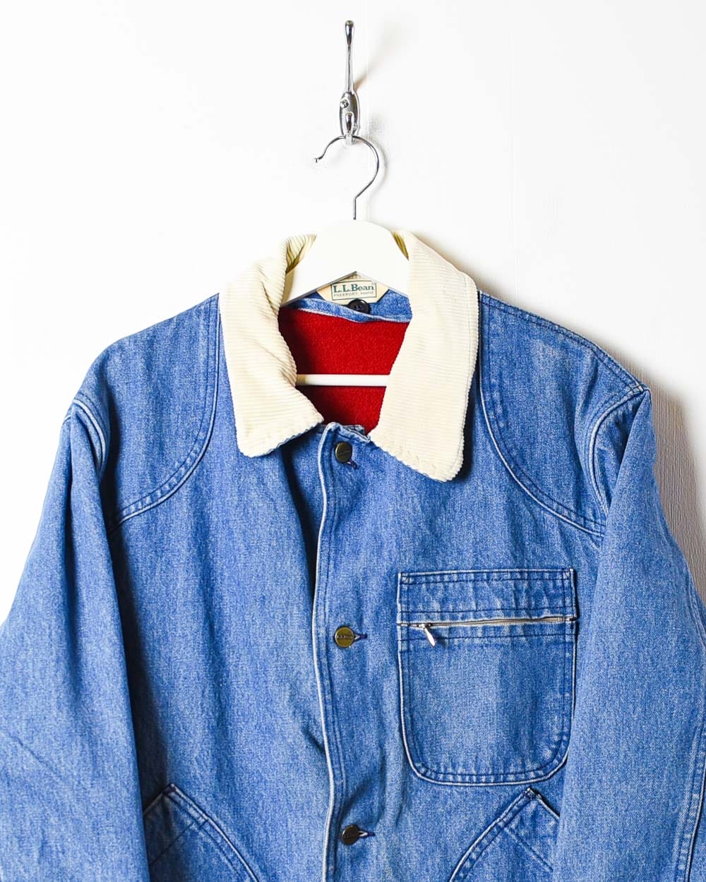 Vintage 90s Blue LL Bean Lined Denim Chore Jacket - XX-Large
