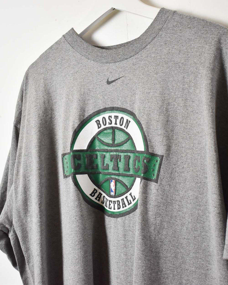 Boston Celtics NBA Basketball Team Logo New Era Hoody Gray Cotton