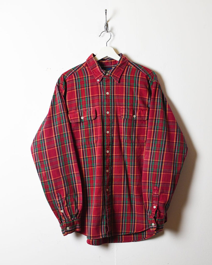 Vintage 90s Red Polo Ralph Lauren Flannel Shirt - Large Cotton