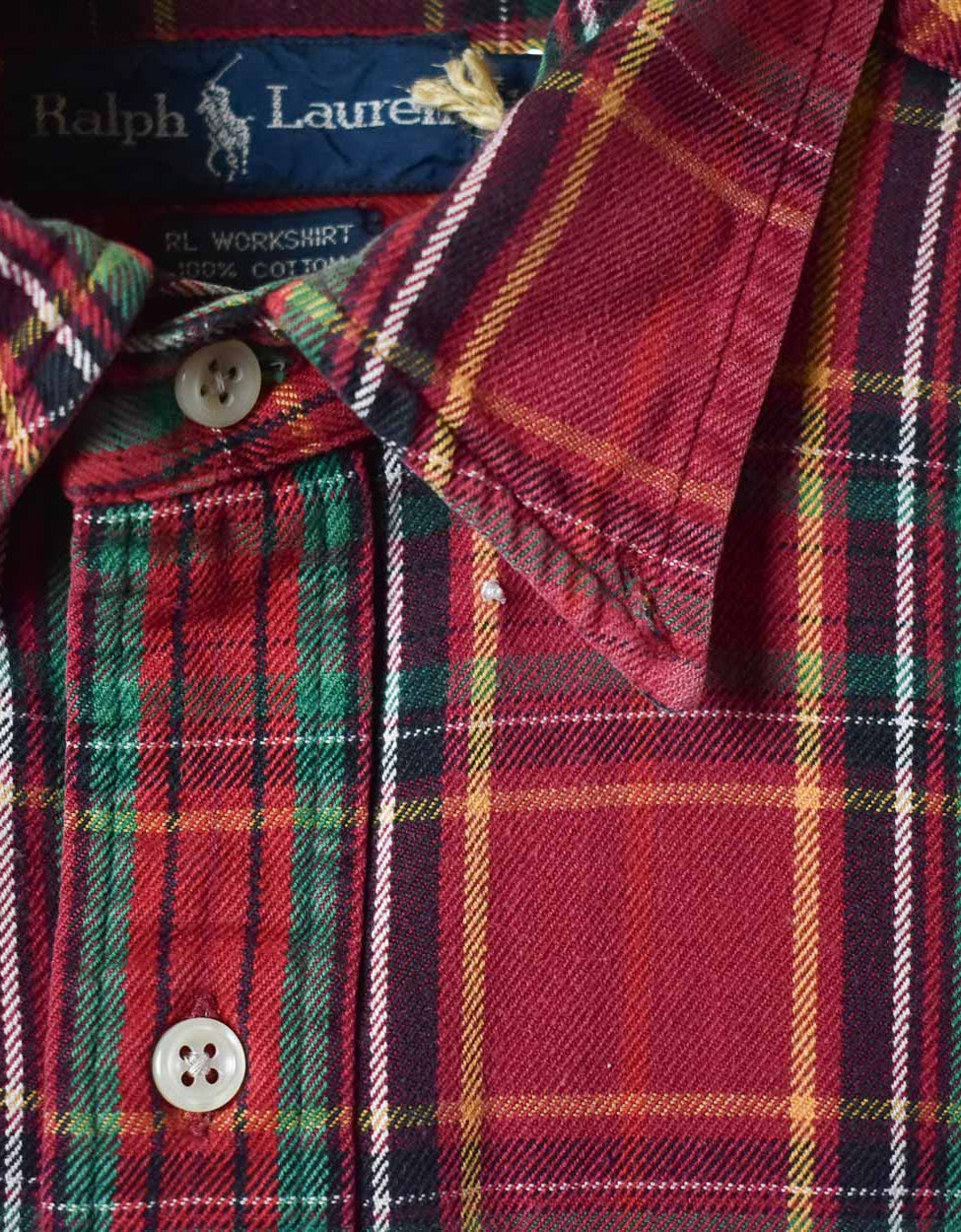 Red Polo Ralph Lauren Flannel Shirt - Large