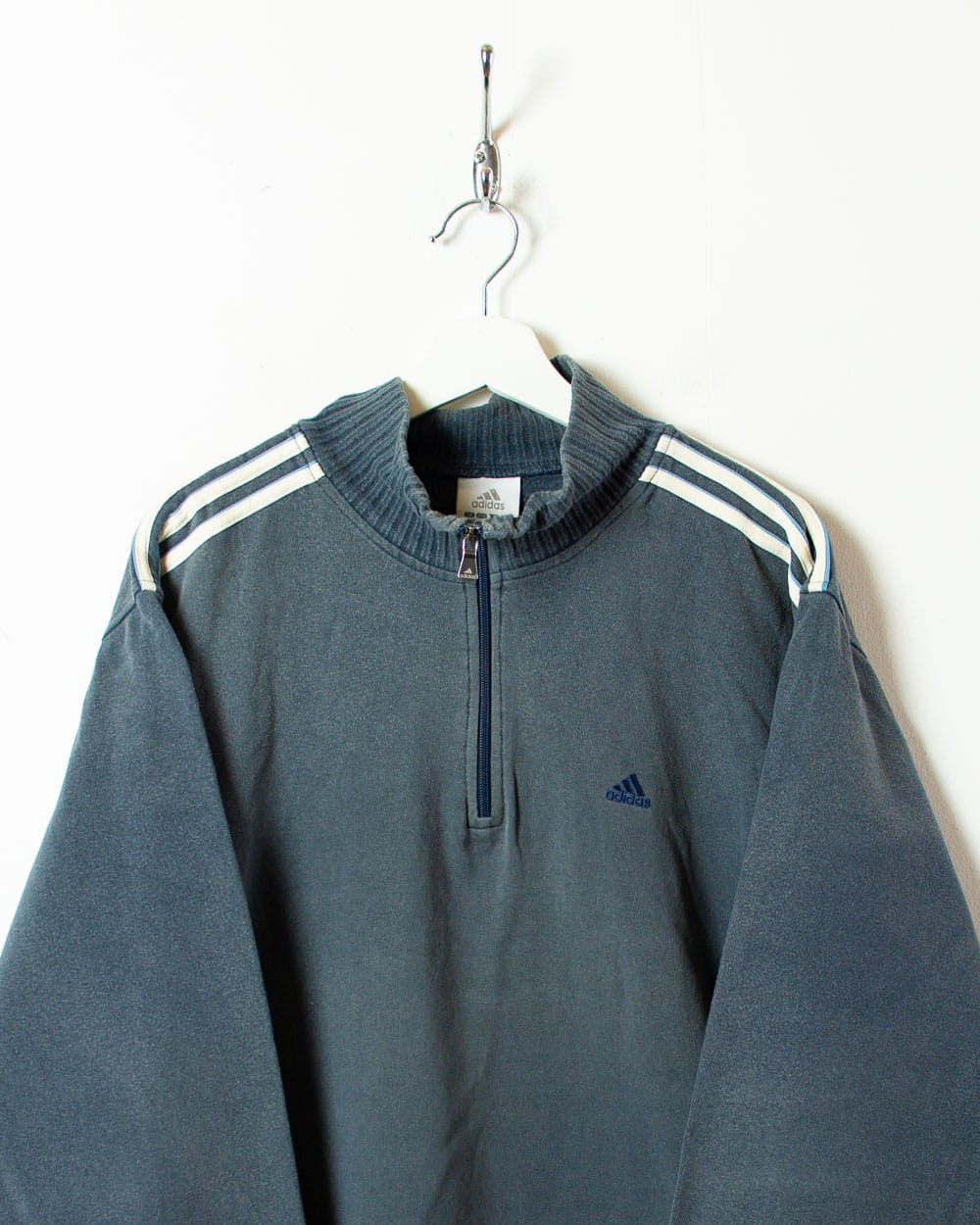 Grey Adidas 1/4 Zip Sweatshirt - Large