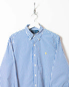 Blue Polo Ralph Lauren Striped Shirt - Medium