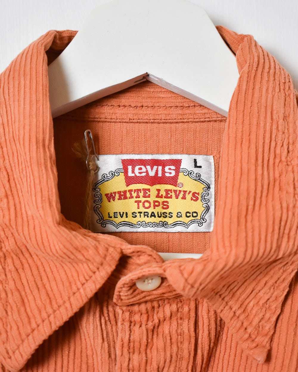 Orange Levi's White Tab Corduroy Shirt - Large