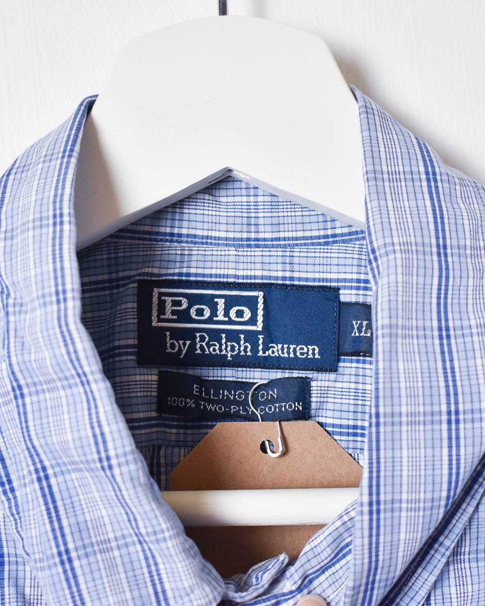 BabyBlue Polo Ralph Lauren Checked Short Sleeved Shirt - X-Large