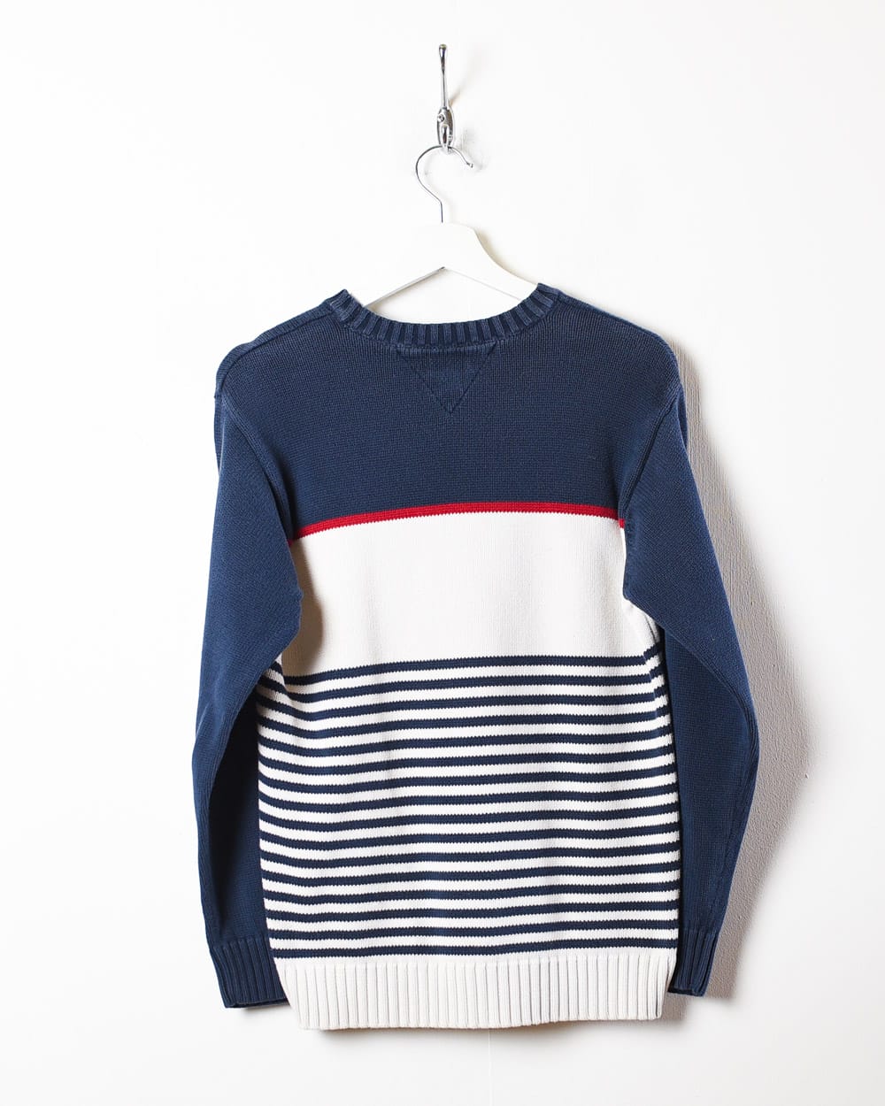 Navy Tommy Hilfiger Striped Knitted Sweatshirt - Small