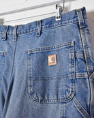 Blue Carhartt Flannel Lined Carpenter Jeans - W40 L28