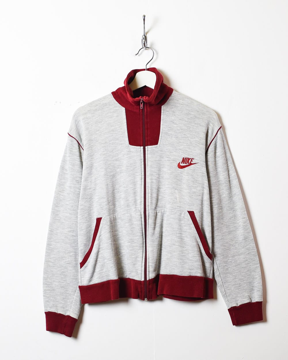 Stone Nike 70s Zip-Through Sweatshirt - X-Small