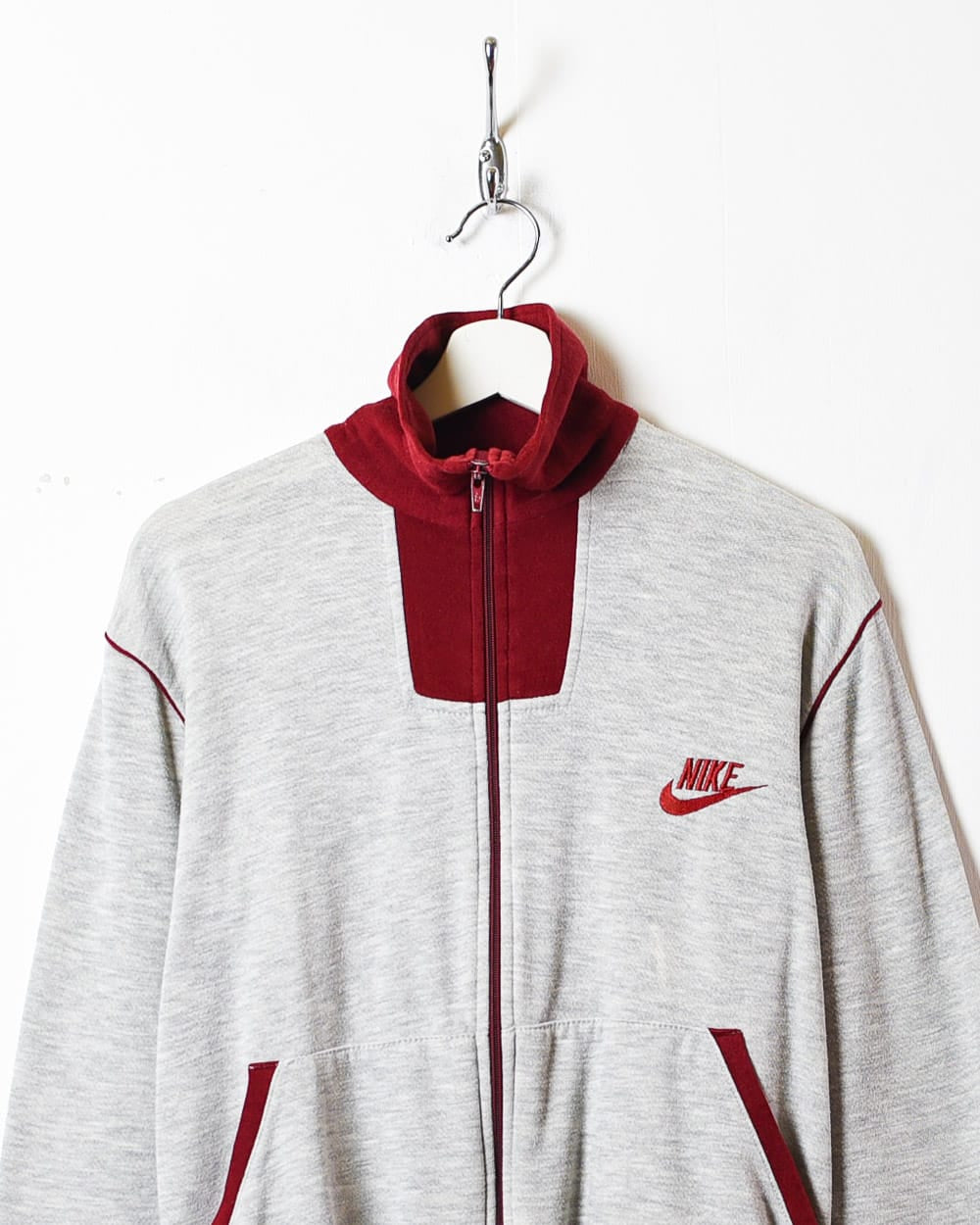 Stone Nike 70s Zip-Through Sweatshirt - X-Small