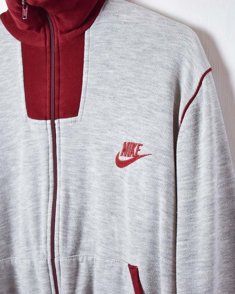 Stone Nike 70s Zip-Through Sweatshirt - X-Small