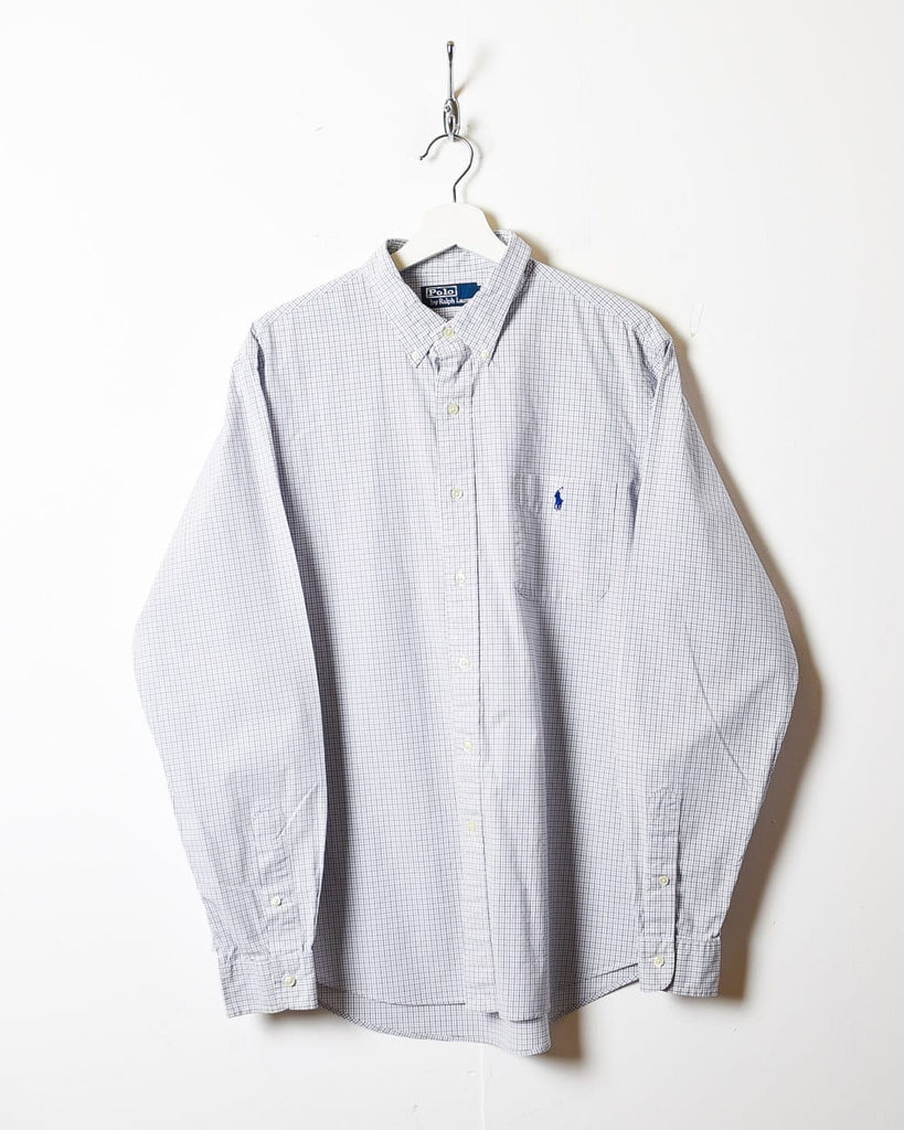 Vintage 90s BabyBlue Polo Ralph Lauren Checked Shirt - X-Large