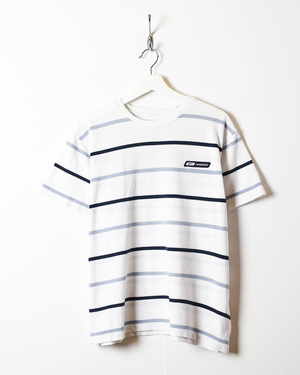 White Reebok Striped T-Shirt - Small