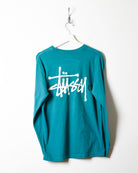 Green Stussy Long Sleeved T-Shirt - Medium