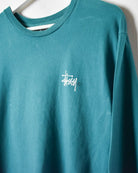 Green Stussy Long Sleeved T-Shirt - Medium