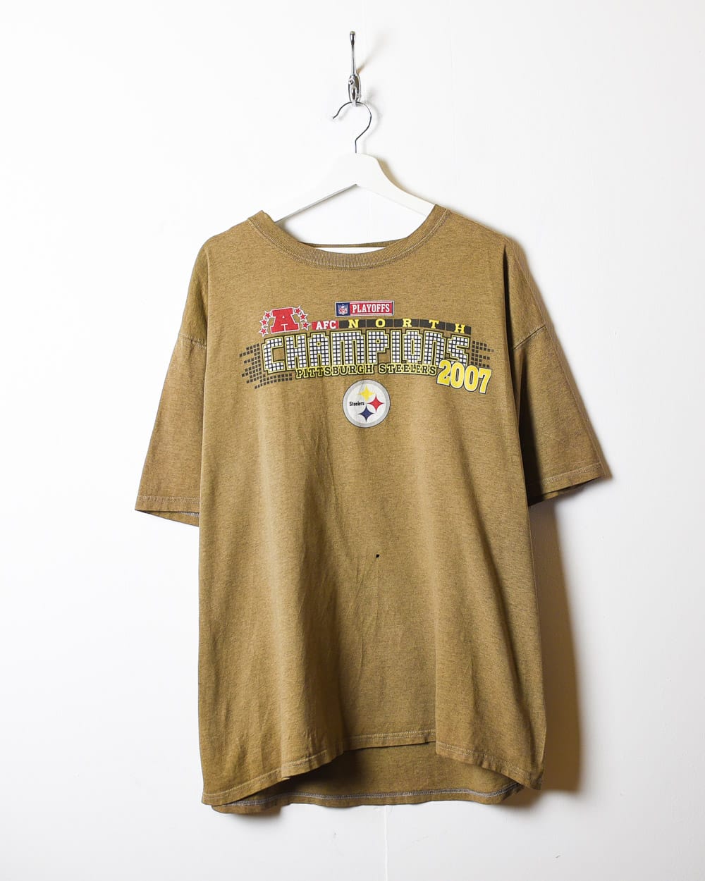 Brown NFL Pittsburgh Steelers Playoffs Champions 2007 T-Shirt - X-Large