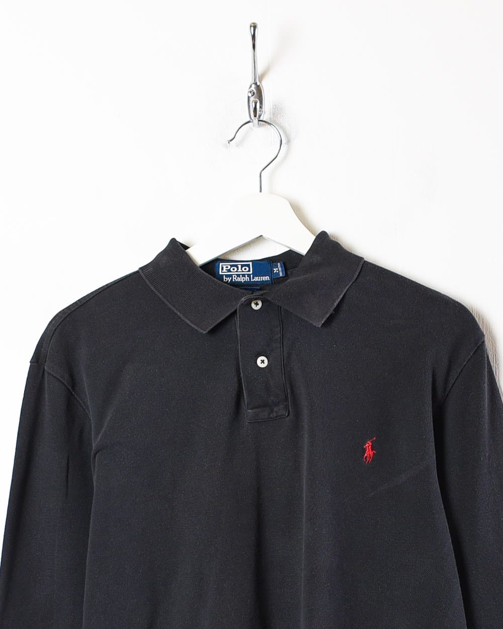 Black Polo Ralph Lauren Long Sleeved Polo Shirt - Medium