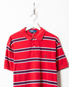 Red Polo Ralph Lauren Striped Polo Shirt - Large